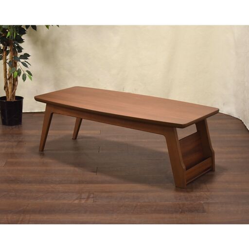 ≪yt1590ジ≫ 美品 nitori/ニトリ センターテーブル リブレス120 オープンボックス 幅120cm 奥行55cm ミドルブラウン おしゃれ/モダン/中古家具/宮城県仙台市 60825-12