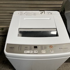 AQUA 全自動洗濯機 AQW-S60J 2021年製 6.0Kg 内部分解清掃済 中古 風乾燥機能 稼働OK ④