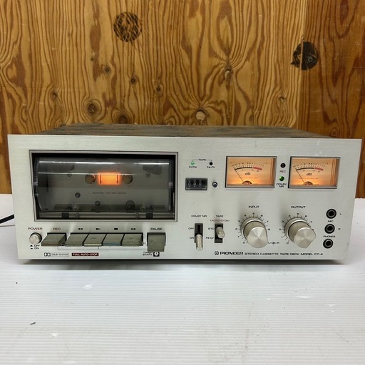 k0902602 PIONEER パイオニア CT-4 ステレオカセットデッキ 通電確認のみ 昭和レトロ アンティーク カセットデッキ 音響機器 中古 現状品