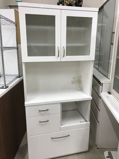 キッチンボード ニトリ ホワイト コパン80KB W(幅)80.0×D(奥行き)40.2×H(高さ)180.5cm ※クリーニング済み
