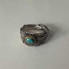 garden of eden feather turquoise ring