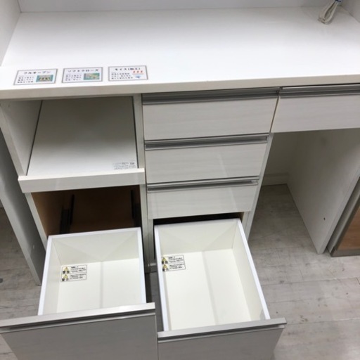 レンジボードスライド扉ナチュラル【トレファク堺福田店】 食器棚 