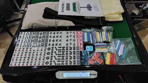 点数表示機能付全自動麻雀卓「スリムスコア28」2022モデル【折りたたみ・移動式脚】ブラック