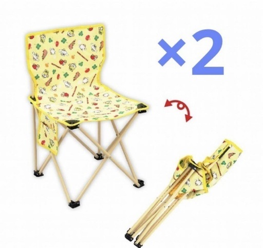 新品) Sanrio チェア サンリオキャラクターズ 折りたたみイス 2個セットミニミニチームの大冒険！  アウトドア キャンプ ピクニック