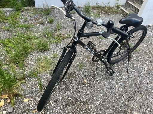 クロスバイク黒　成人用　鍵付き