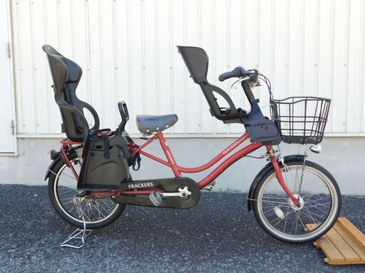 中古自転車多数販売中!　安い自転車は大丈夫？という方　是非ご来店ください!　子供乗せ3人乗り仕様自転車　OGKフロントチャイルドシートFBC-015DXとOGKリヤチャイルドシートRBC-015DX付　20インチ自転車　中古自転車多数販売中!　試乗して下さい!　幼稚園、保育園のお迎えなど様々な状況で大活躍する子供乗せ自転車!　ご来店ください!　maruishi　FRACKERS　20インチ　レッド　内装3段　ハンドルロック　オートライト　売れてます!　外観状態は全体的に極めて良好と思います!　m44