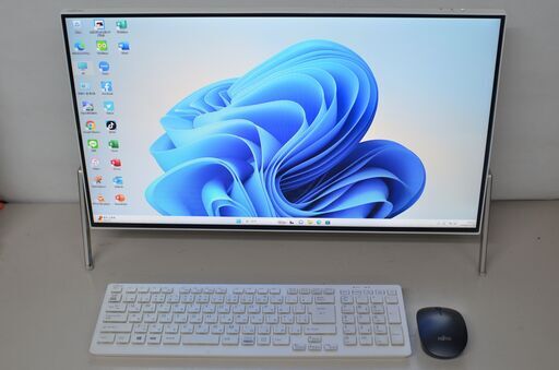中古一体型パソコン Windows11+office 富士通 FH70/C2 高性能i7-7700HQ/爆速SSD512GB+HDD1TB/メモリ8GB/23.8インチ/カメラ/無線/DVDマルチ