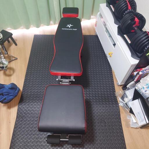 トレーニングベンチ＋可変式ダンベル24キロ＋マット