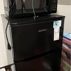 冷蔵庫、電子レンジ、ケトル3点