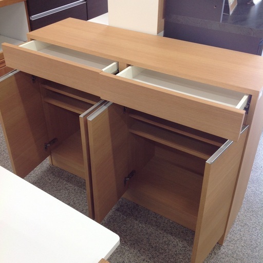 「ジモティー見た」で5％OFF！【サイドボード】サイドボード キャビネット 可動棚:ナチュラル ジモティー見た」で5％OFF！【サイドボード】サイドボード