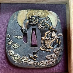 江戸時代　石黒政明　日本刀　鍔　　風神 江戸時代 石黒政明 日本刀 鍔 風神