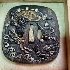 江戸時代 石黒政明 日本刀 鍔 雷神