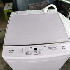 手洗い済み アクア 全自動洗濯機 AQW-GS7E7 2020年 7kg 薄いピンク色