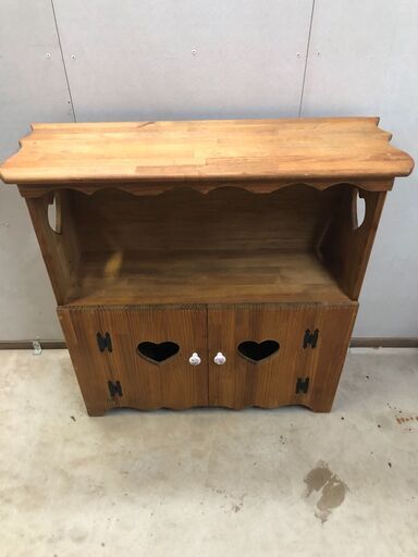 ハンドメイド ハートのカップボード カントリー家具 棚 ラック 0903-4