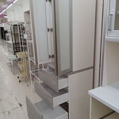 お値段見直しました☆ジモティ割あり☆ 食器棚 グレー×ホワイト W58