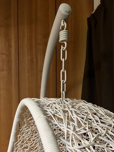 ホワイト アイアンハンギングチェア オーバル型 ハンギングチェア 白 ホワイト アイアンハンギングチェア オーバル型