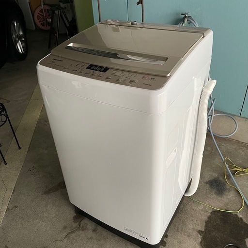 ハイセンス 全自動洗濯機 7.5kg ホワイト/シャンパンゴールド HW-DG75A 2021年製