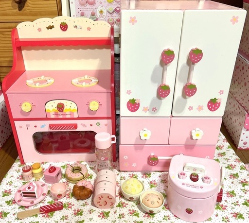 【お取引中】マザーガーデン Mother Garden 木製おままごと キッチン 冷蔵庫 炊飯器セット