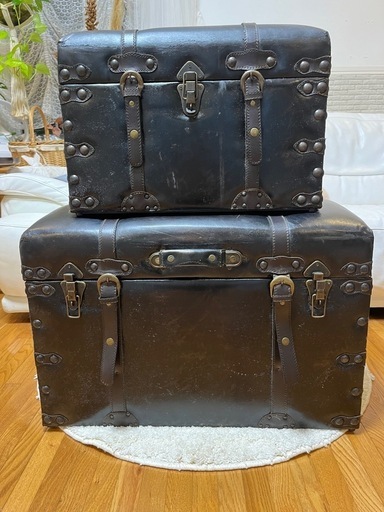 アンティーク調　宝箱　スツール　収納　トランクBOX