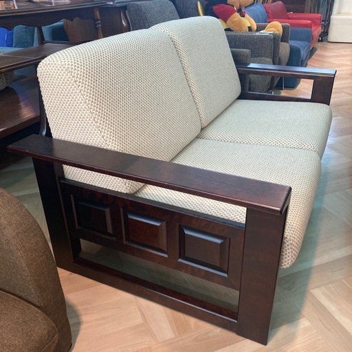 北海道民芸家具【2人掛けペアソファー】