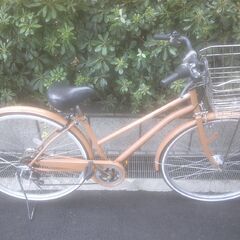整備済み中古自転車　27インチ　税別￥14.800-　LEDオートライト　外装６段　モカブラウン904