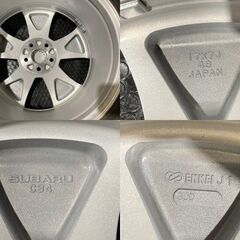 【DUNLOP SJ8 225/60R17】スタッドレス【SUBARU SJフォレスター 純正ホイール ENKEI製 17インチ 7J5HPCD100+48】バリ溝　(MTB601)クレジットカード QRコード決済可能 DUNLOP SJ8 225/60R17】スタッドレス【SUBARU SJフォレスター 純正