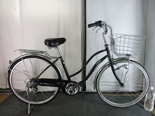 D743　★限定特価★ 中古自転車　アサヒ 【　26インチ　軽快車　黒　6段　LEDオートライト 】