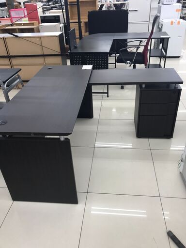 ★ジモティ割あり★  L字型デスク ダークブラウン H72×D140×W151 クリーニング済み HJ4304