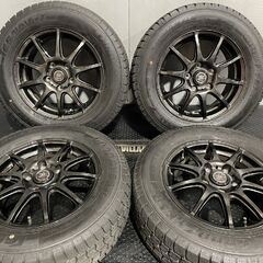 【GOODYEAR ICENAVI7 205/65R15】スタッドレス【LoxanySport 15インチ 6J5HPCD114.3+53】21年製 バリ溝 ブラック ストリーム等　(MTH594)クレジットカード QRコード決済可能