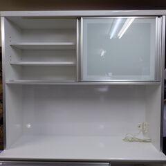 国産 古賀家具工業 キッチンボード オープンルピナス 白木目 配達設置対応 2017年製 食器棚 レンジ台 スライド棚 コンセント3口