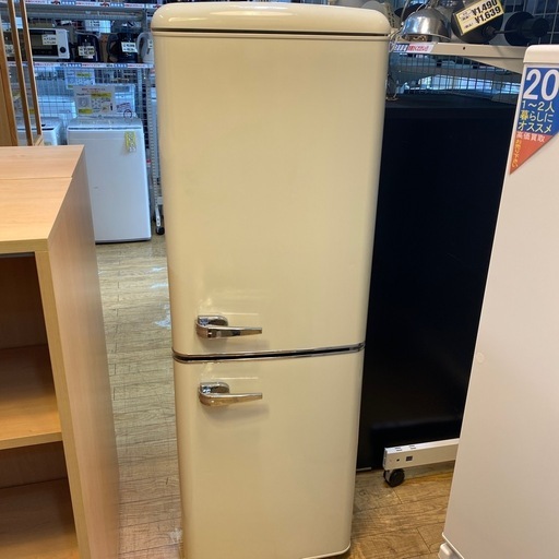 値下げしました！レトロ感IRISOHYAMA 130L冷蔵庫 2021年製 2ドア1人暮らし 幅48cm オーヤマ　NO.3489