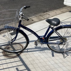 【27インチ自転車】美品❗️6段変速付　前後新品ブリヂストンタイヤ❗️チェーン、前カゴ、鍵新品❗️スペアキーあり　若林自転車　膳所店　SALE中❗️