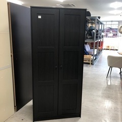 ワードローブIKEA2枚扉RAKKESTADブラウン【トレファク堺福田店】