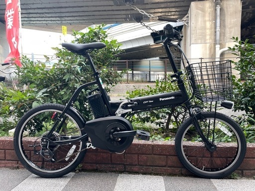 中古車　美品✨　電動自転車　Panasonic　オフタイム　折畳自転車　マットブラック　外装7段変速　新品充電器も付いてます♪　バッテリー良好　8.0Ah　中古自転車　電動自転車　西宮市