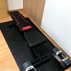 可変式ダンベル　とホームジムセット(ベンチと黒マットも)
