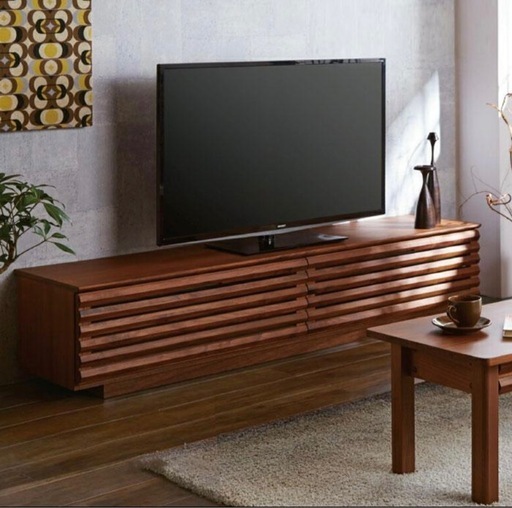 【激安】収納◎ルーバーデザインで北欧/高級感のあるテレビ台　幅160cm\n