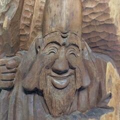 【逸品】七福神 福禄寿様　古材　木彫り置物