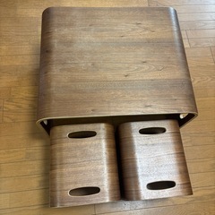 決定済　10/23までに受け取り　値段相談⭕️コロコロチェア&デスク3点セット　ブラックウォールナット