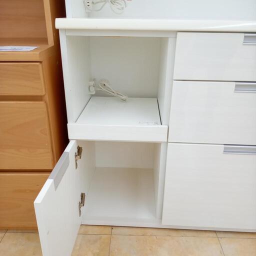 ニトリ（NITORI） 幅60cm 食器棚(シナモ60 WH) キッチンボード 