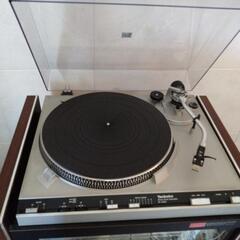 レコードプレイヤー、カセットデッキ、チューナーアンプセット　オーディオラック付き