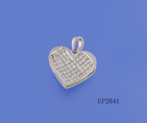 超綺麗な[プリンセスカット]ダイヤモンド  1.00cts K18WG製 ペンダントトップ