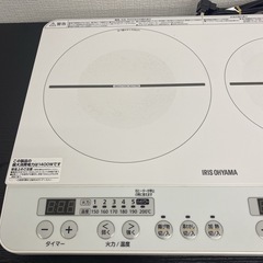 【ご来店限定】＊ アイリスオーヤマ 2口IHコンロ　2023年製＊0905-5