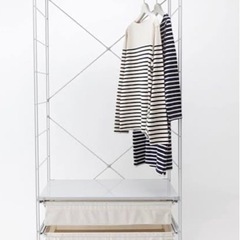 【世田谷区　引き取りのみ】無印スチールユニットシェルフワードローブセット スチールユニットシェルフ ワードローブセット ライトグレー