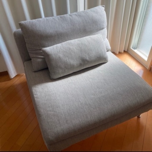 【美品】【引き取り限定】IKEA イケア ソーデルハムン ソファ 1人掛け ベージュ/ブラウン　グレー