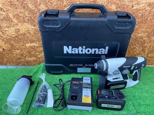 545 充電ハンマードリル National 松下電工 EZ7880LN2S-B 28.8V 中古品