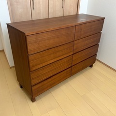 9/6引き取り限定 無印良品 MUJI ワイドチェスト ウォールナット