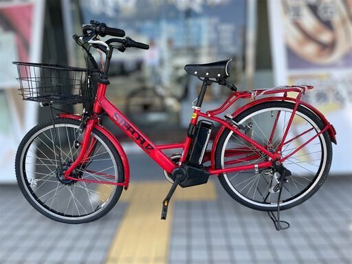 購入価格16万円！美品 ブリヂストン ステップクルーズe ST6B40 電動アシスト自転車 レッド 赤 26インチ 内装３段 9.9Ah LED 動作OK