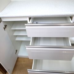 143/609 オープン食器棚 キッチン収納 大型 白