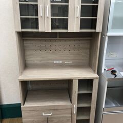 ☆ジモティ割あり☆ 食器棚 薄茶色 H182×W90×D41 クリーニング済み