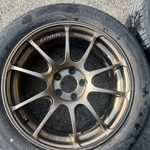 タイヤホイールセット4本 pcd100 5穴 17インチ GRASS ZX 中古ホイール